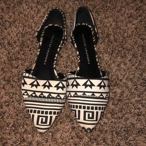 Chinese laundry black & white pattern d’orsay flat